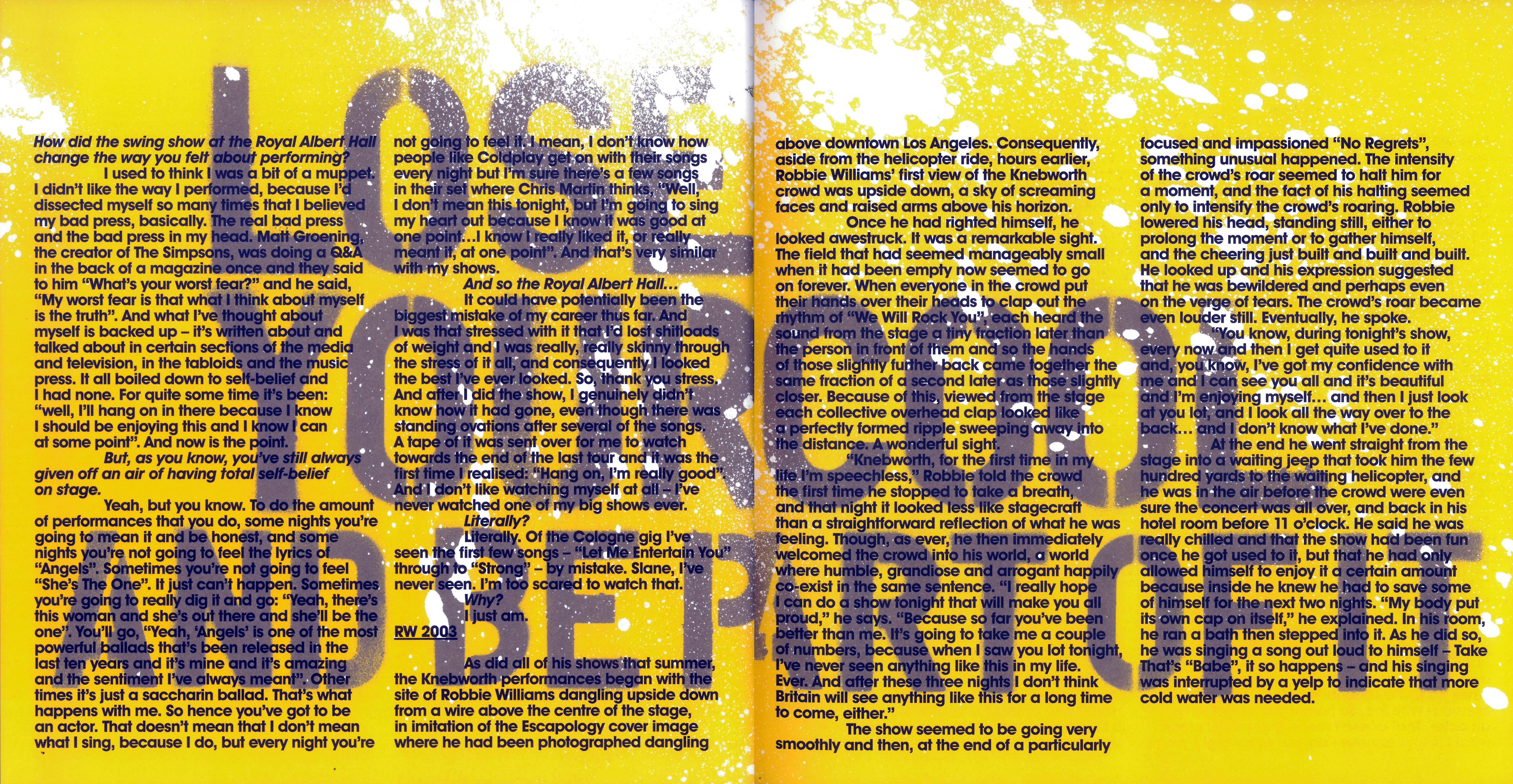 Robbie Williams  Live At Knebworth : Booklet 5